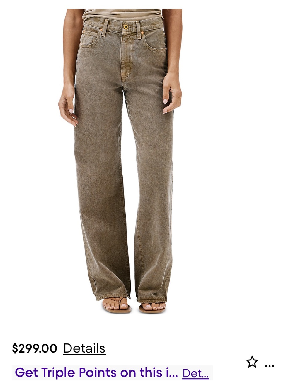 SLVRLAKE Women's High Rise Wide Leg Jeans in Taupe